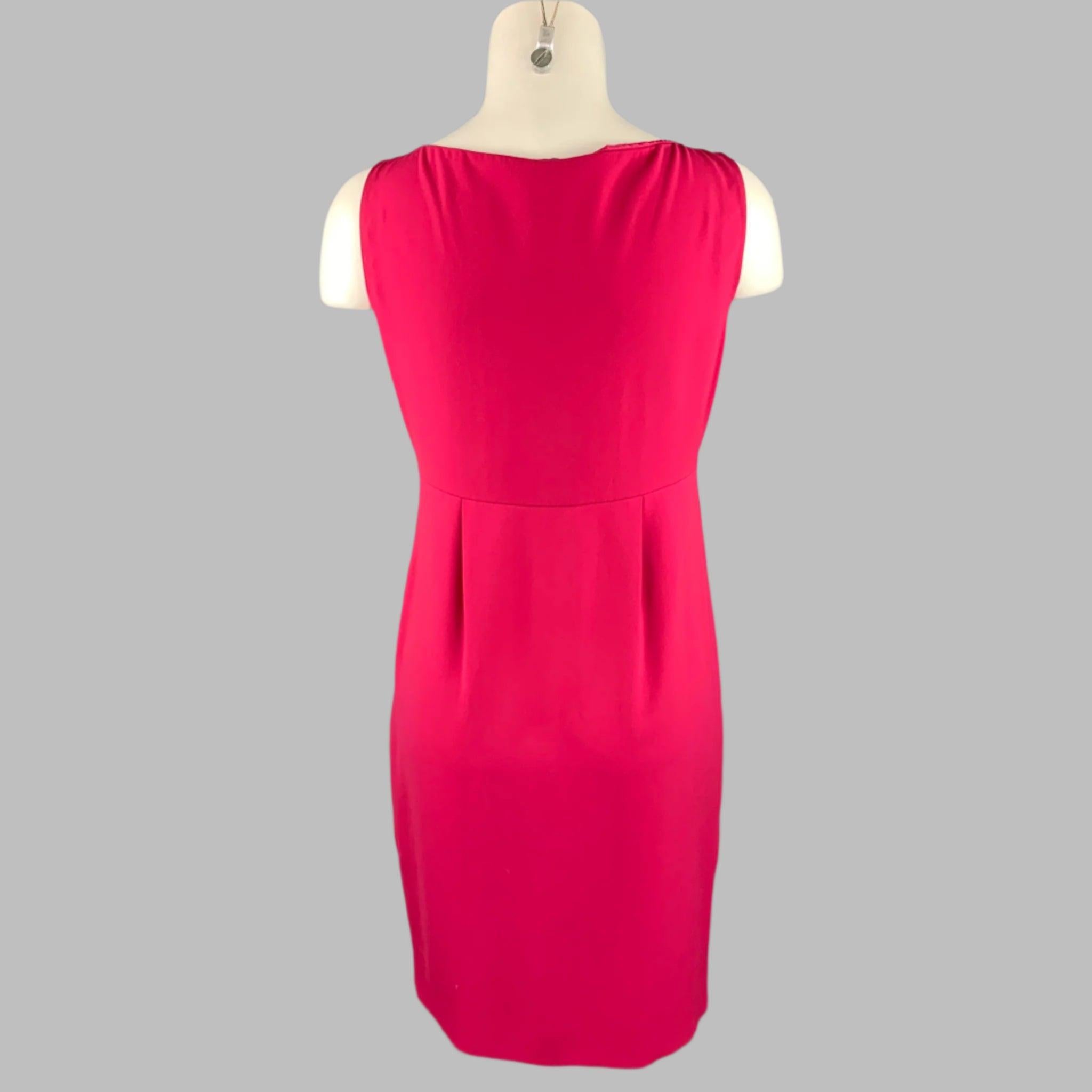 MOSCHINO Size 8 Pink Fuchsia Polyester Empire Waist Cocktail Dress In Good Condition For Sale In San Francisco, CA