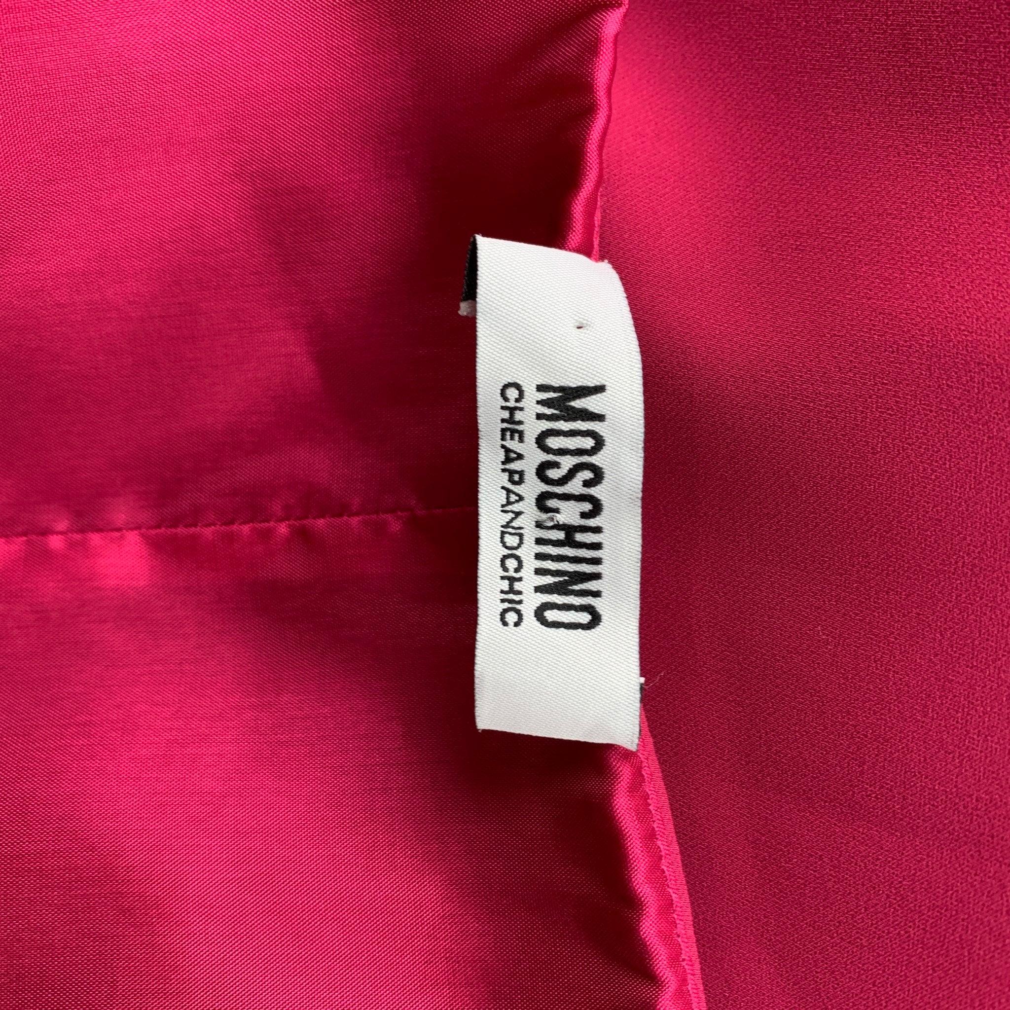 Women's MOSCHINO Size 8 Pink Fuchsia Polyester Empire Waist Cocktail Dress For Sale