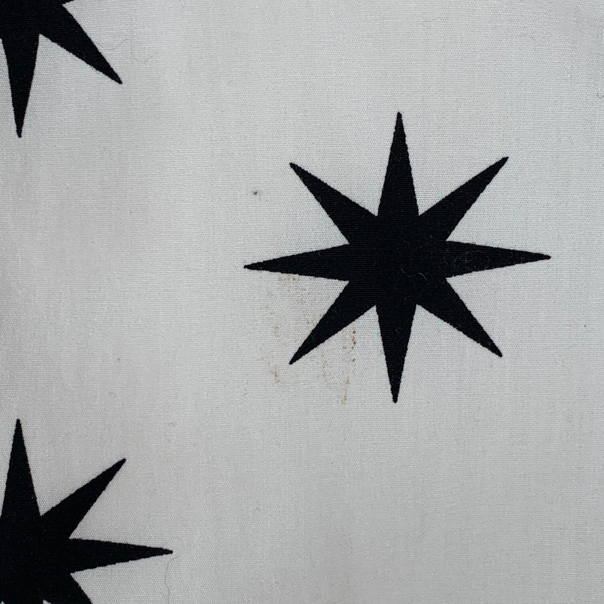 MOSCHINO Size L White Black Stars Cotton Button Up Long Sleeve Shirt In Good Condition In San Francisco, CA