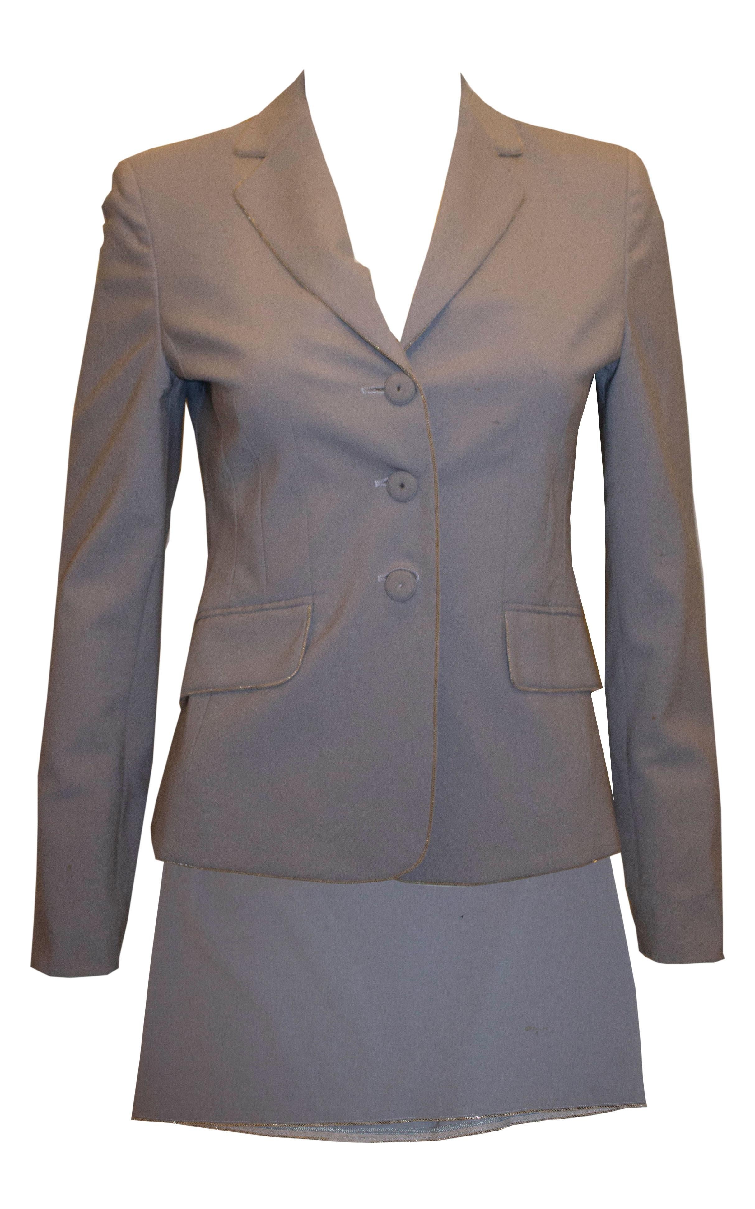 Moschino Sky Blue Skirt Suit In Good Condition For Sale In London, GB