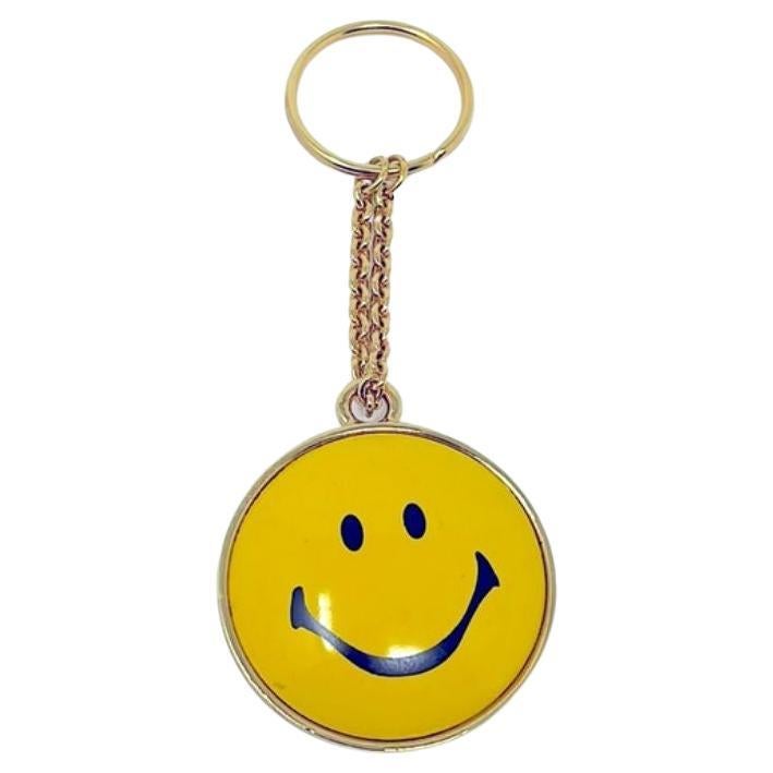 Moschino Smiley Face Yellow Black KeyChain Vintage