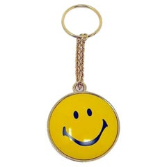 Moschino Smiley Face Yellow Black KeyChain Vintage
