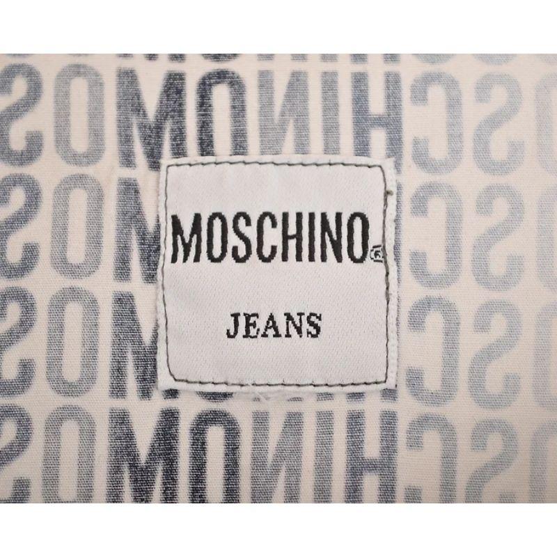 Men's 2000's Vintage Moschino 'Spell Out' Long Sleeve Black & White Logo Shirt For Sale
