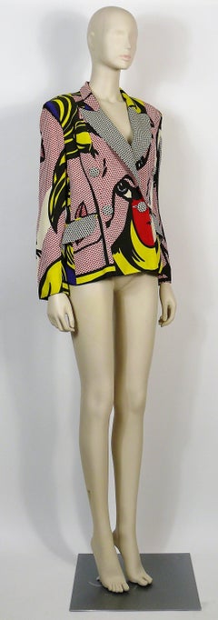 Moschino Spring/Summer 1991 Iconic Pop Art Roy Lichtenstein Print Blazer