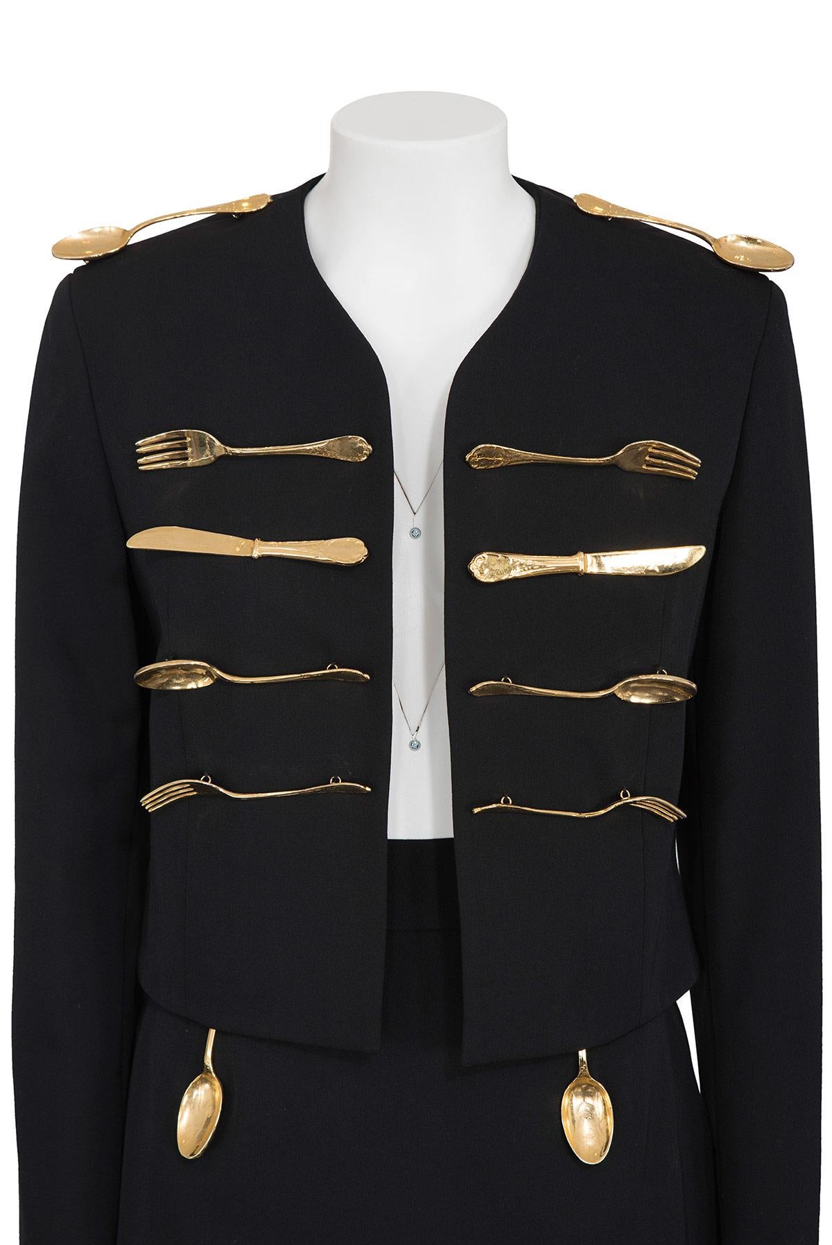 MOSCHINO SS 94 Iconic and Rare Cutlery Dinner Suit For Sale 2