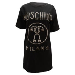 Moschino Studded Shirt Dress in Black Viscose