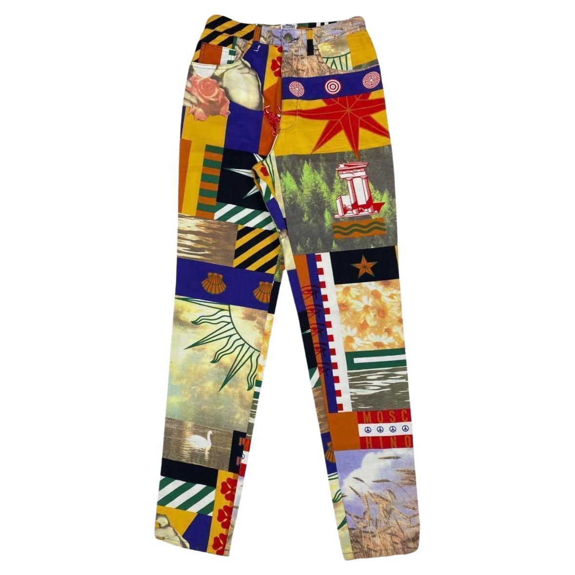 Moschino Sun Printed Jeans Vintage  For Sale