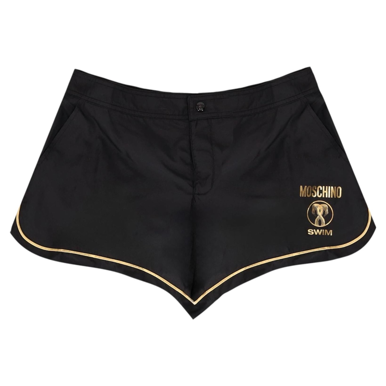 Pre-owned Moschino Swim Logo Detail Trunks In Black