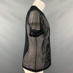 MOSCHINO Swim Size S Black Mesh Crew-Neck T-shirt