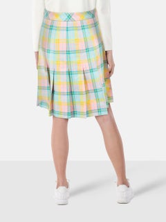 Moschino Tartan Print Pleated Skirt Size M