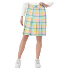 Falda plisada con estampado de tartán Moschino Talla M