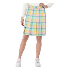 Moschino Tartan Print Pleated Skirt Size M