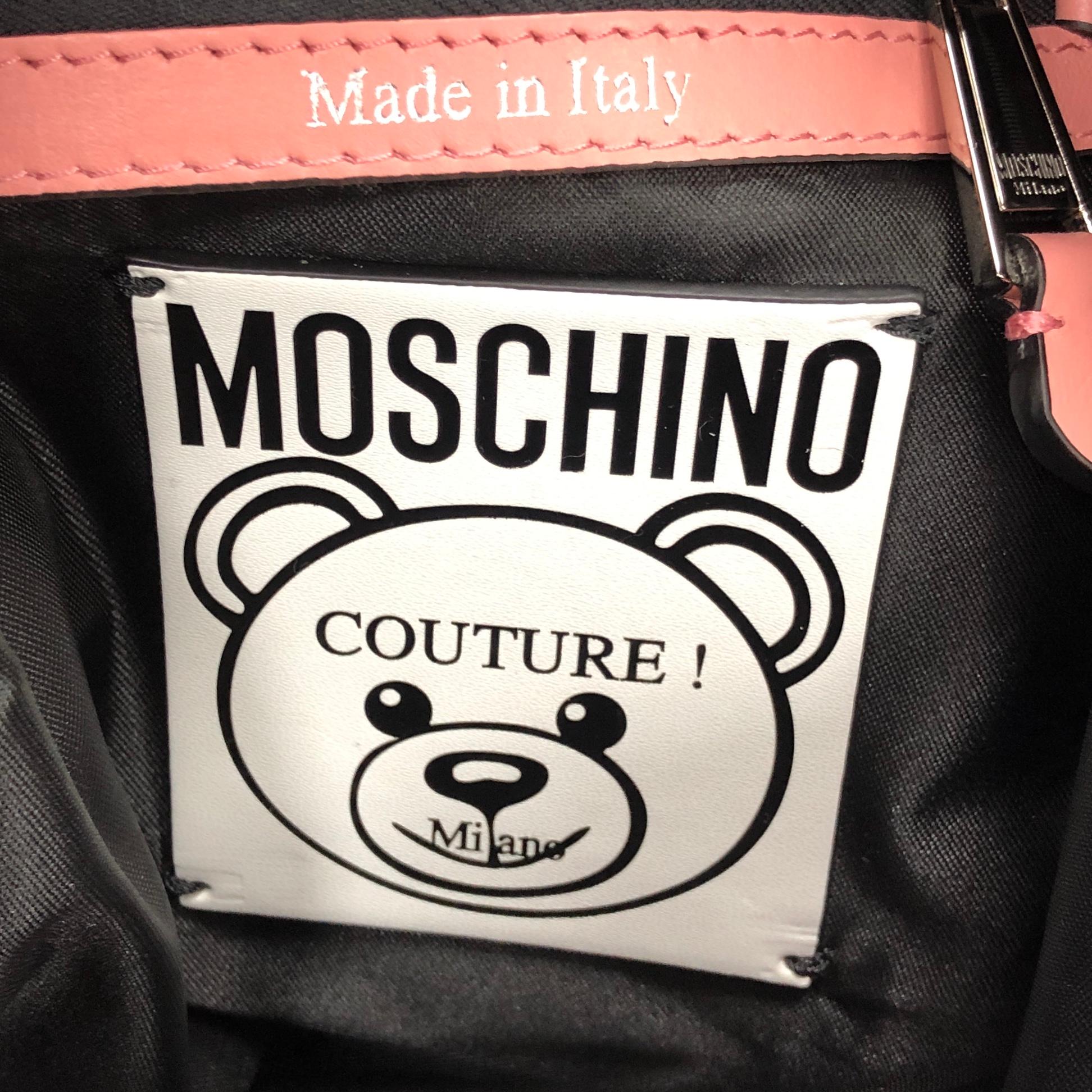 Beige Moschino Teddy Bear Backpack Printed Leather 