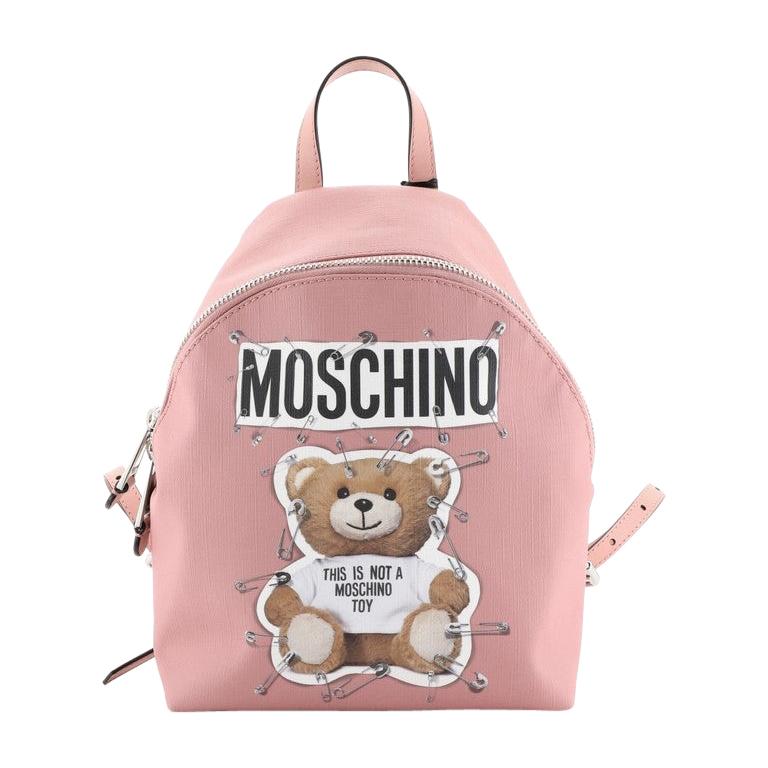 Moschino Teddy Bear Backpack Printed Leather at 1stDibs | moschino italy