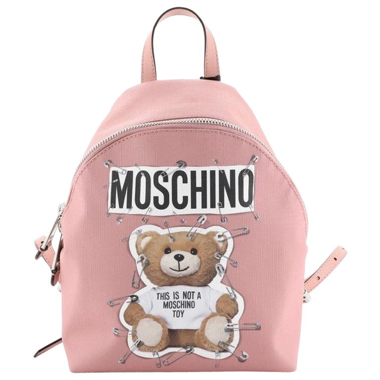 Moschino Teddy Bear Backpack Printed Leather at 1stDibs