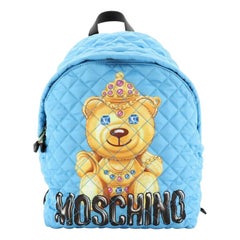 Moschino Teddy Bear Backpack Quilted Printed Nylon Medium
