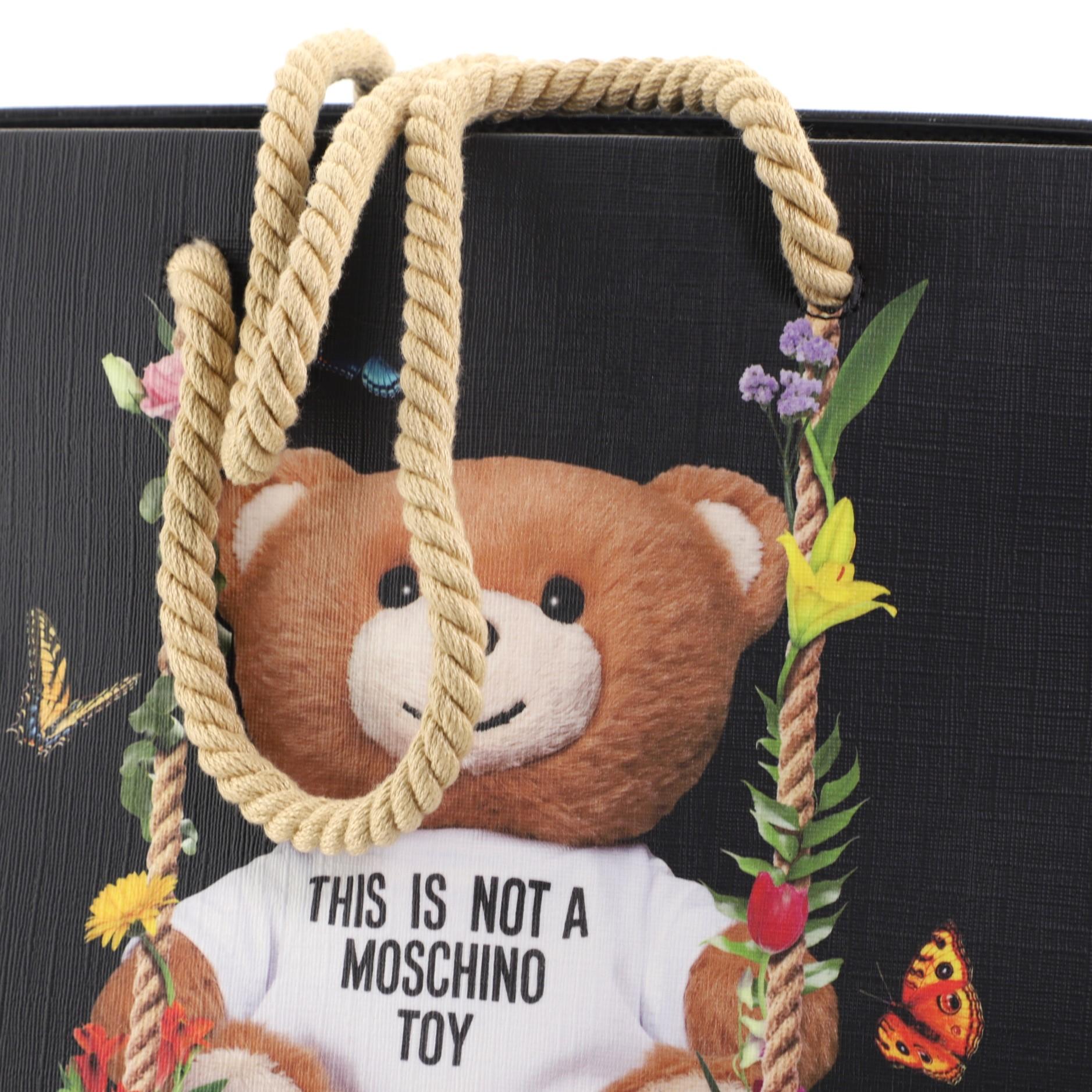 Moschino Teddy Bear Tote Printed PVC Medium In Good Condition In NY, NY
