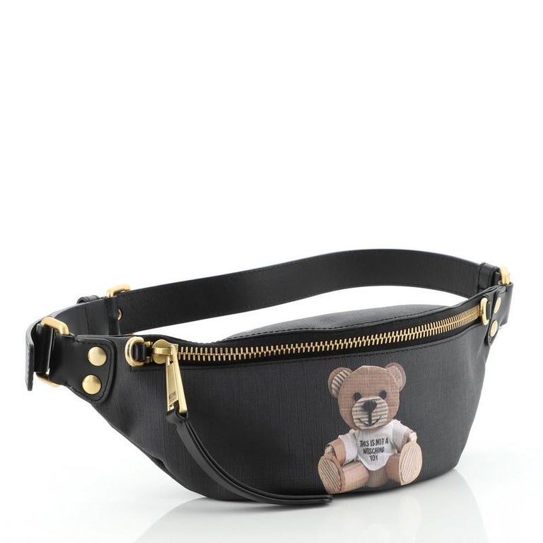 Moschino Teddy Bear Waist Bag Saffiano Leather at 1stDibs