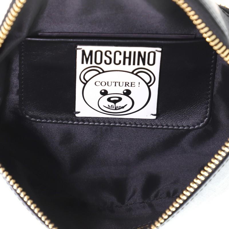 Moschino Teddy Bear Waist Bag Saffiano Leather In Good Condition In NY, NY
