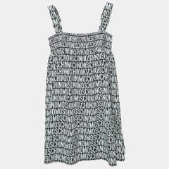 Moschino Teen Black/White Logo Print Cotton Poplin Dress (10 Yrs)