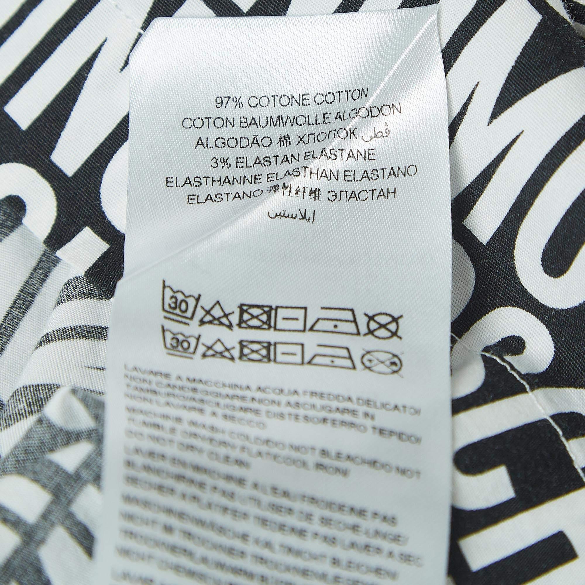 Moschino Teen Black/White Logo Print Cotton Poplin Dress (10 Yrs) Unisexe en vente