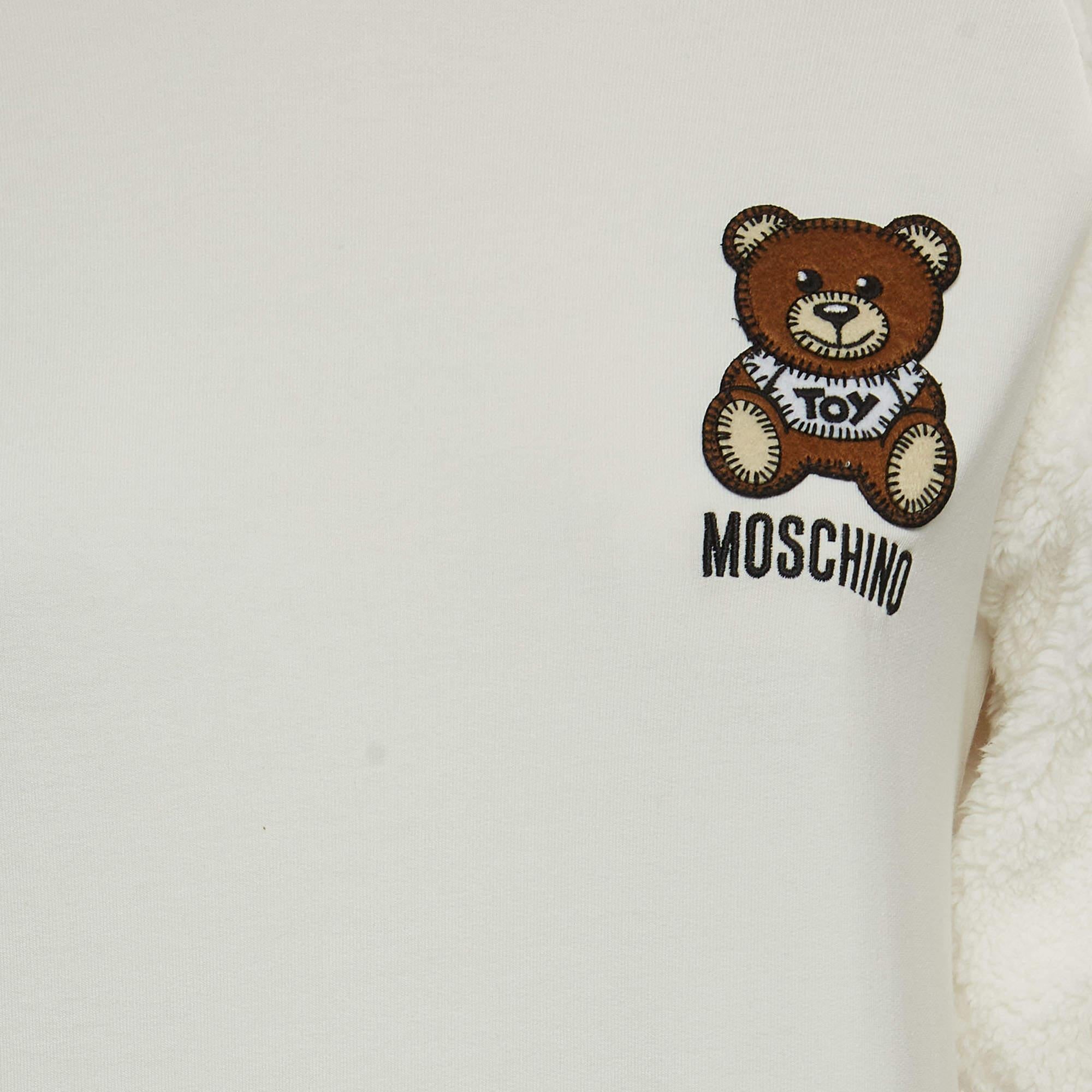 Moschino Teen Vestido con Capucha de Algodón Osito Blanco (12 Años) Gris en venta