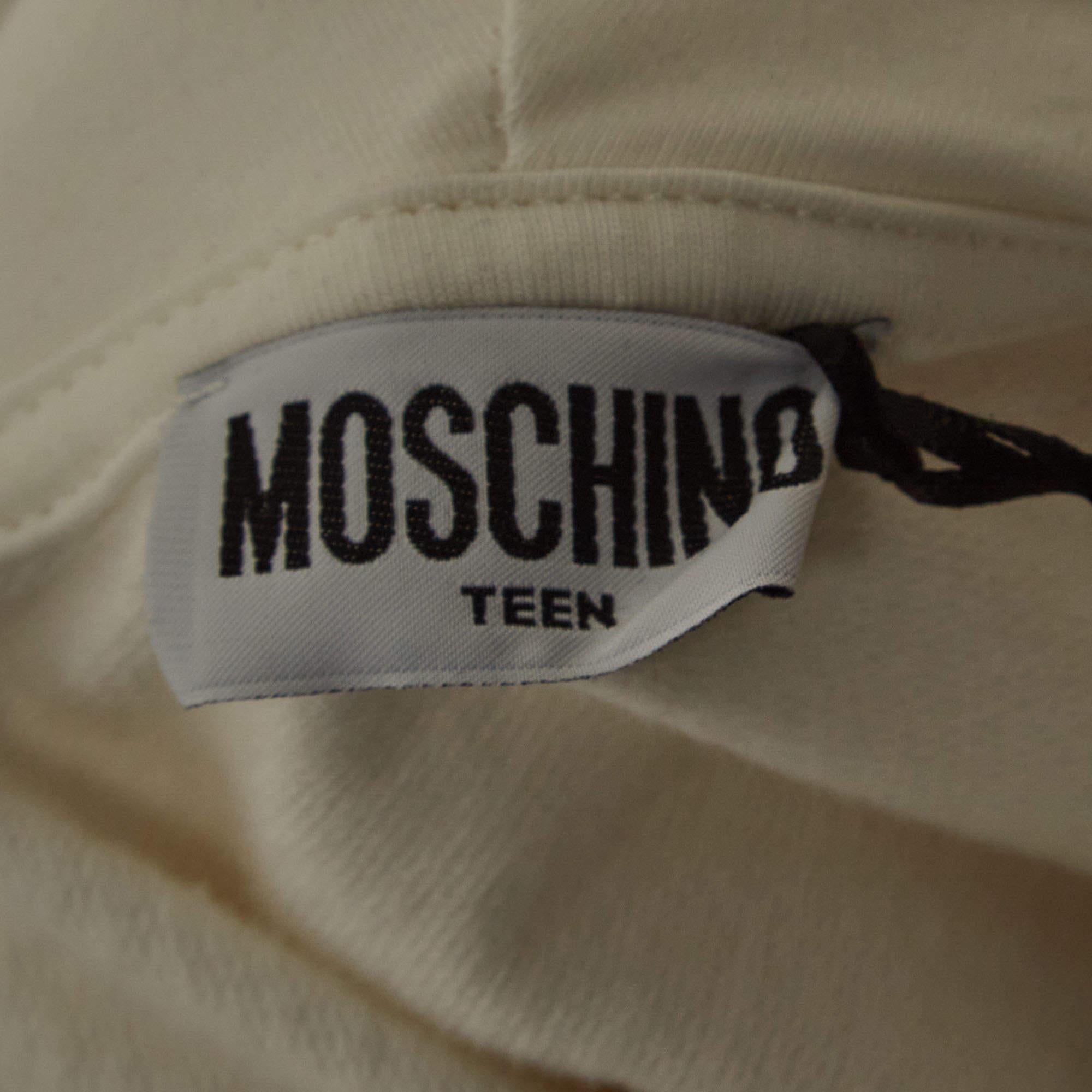Moschino Teen Vestido con Capucha de Algodón Osito Blanco (12 Años) en Nuevo estado para la venta en Dubai, Al Qouz 2