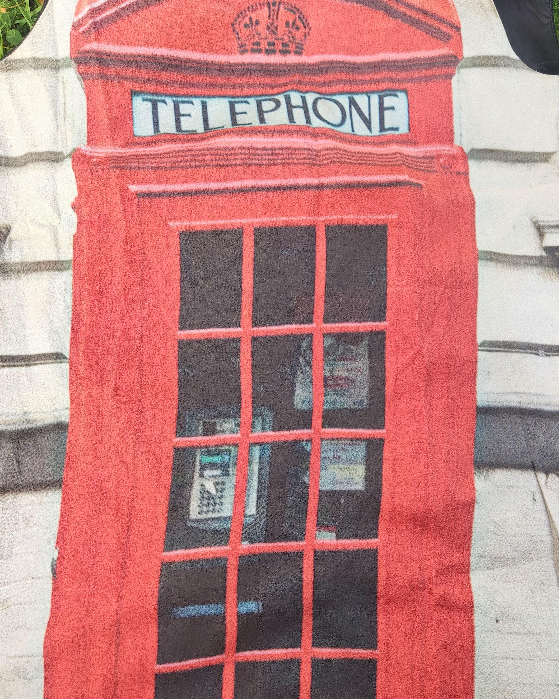 Moschino Telephone Cheap and Chic British UK Booth Vintage 90s Sleeveless Dress For Sale 1