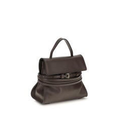 Moschino Tie Me Top Handle Bag — Brown