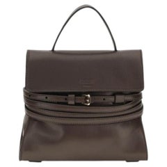 Moschino Tie Me Top Handle Bag — Brown