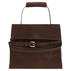 Moschino Tie Me Top Handle Bag — Brown