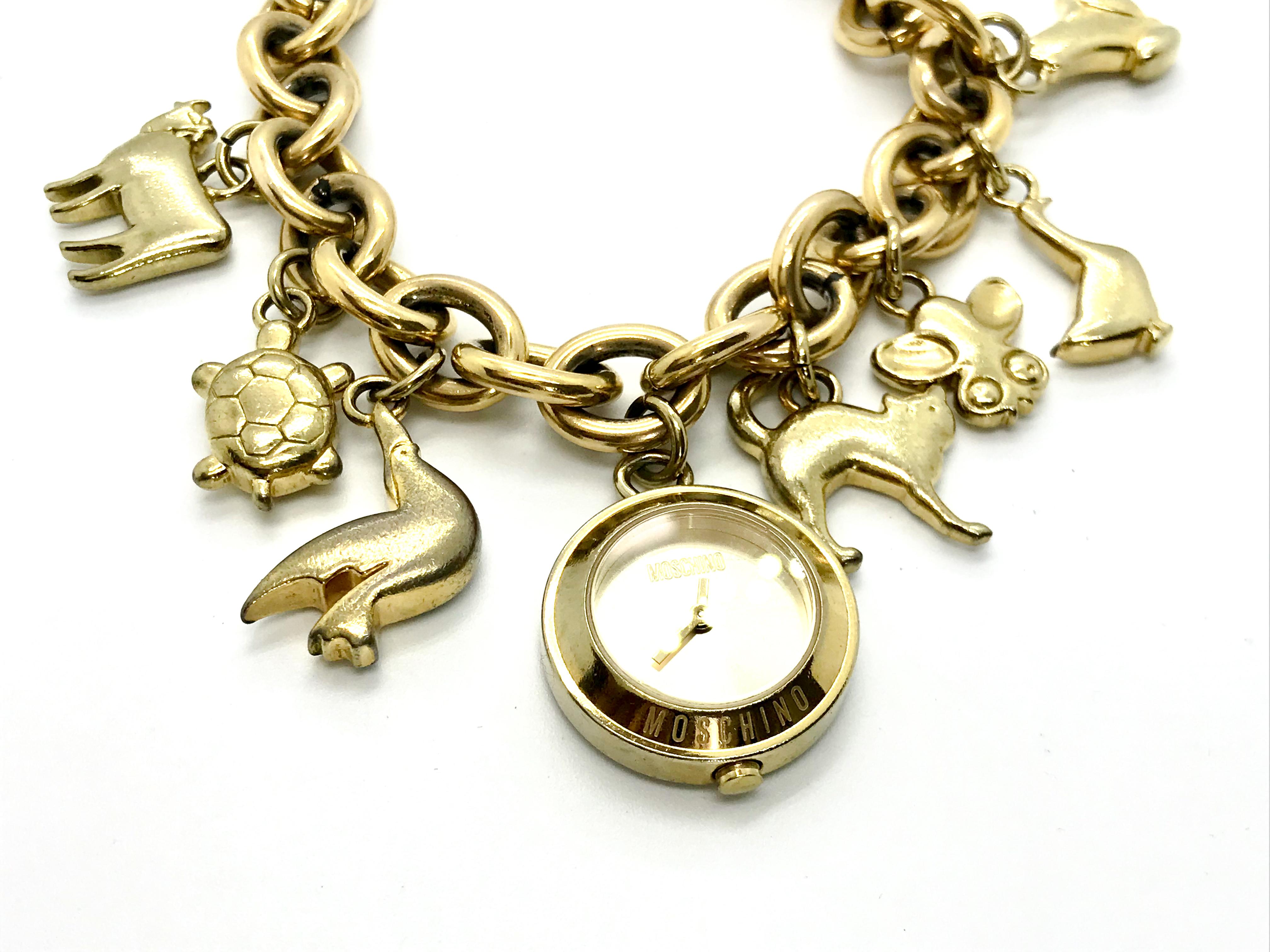 Moschino Time For Animals Watch Charm Bracelet 1990s

Excellent condition
