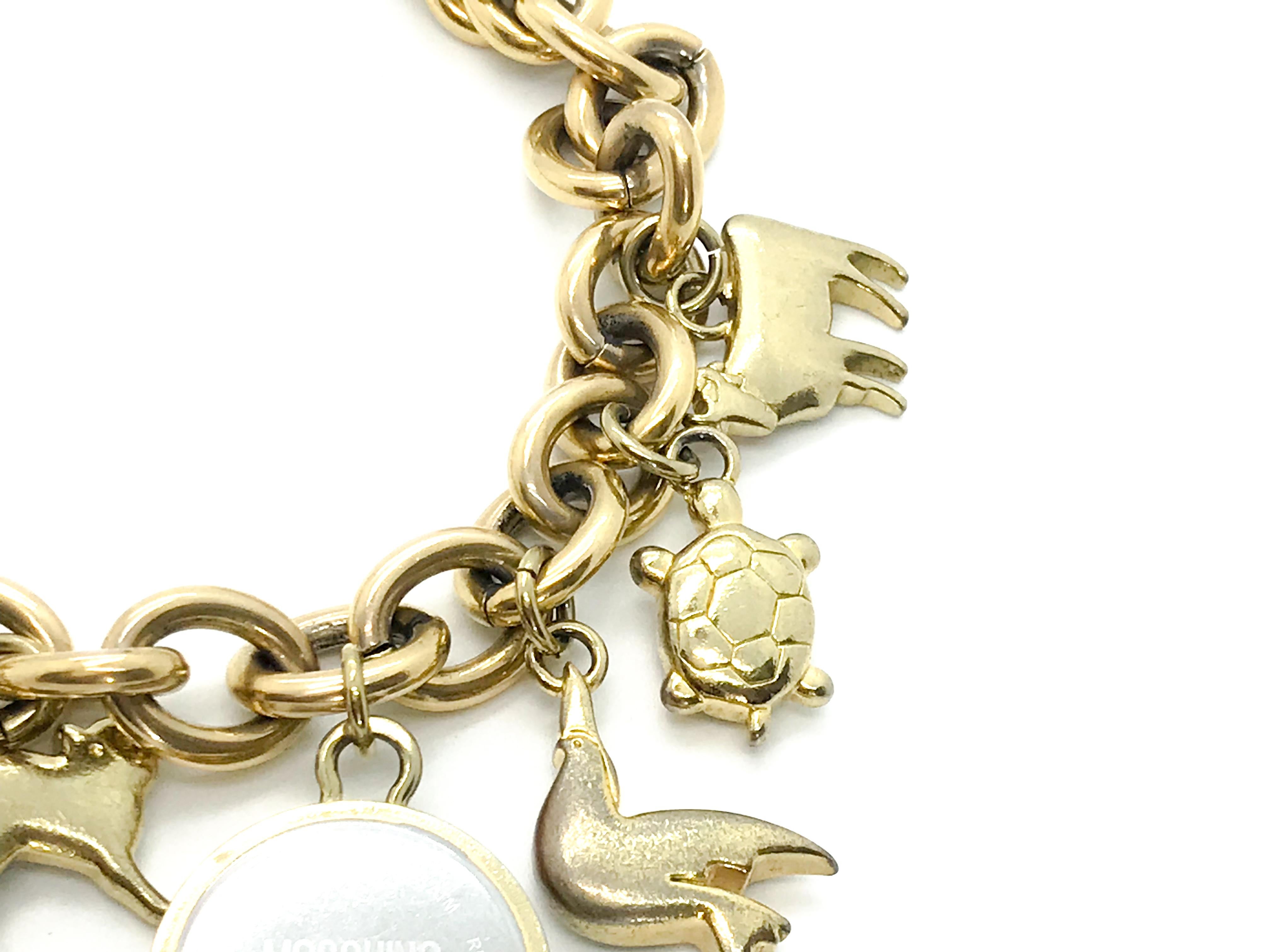 Moschino Time For Animals Watch Charm Bracelet 1990s For Sale 1