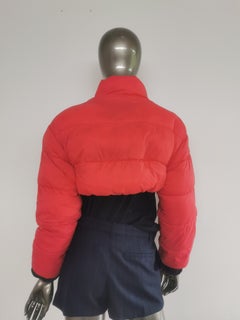 Moschino [tv] H&M Cropped Red Puffer Jacket SZ 34