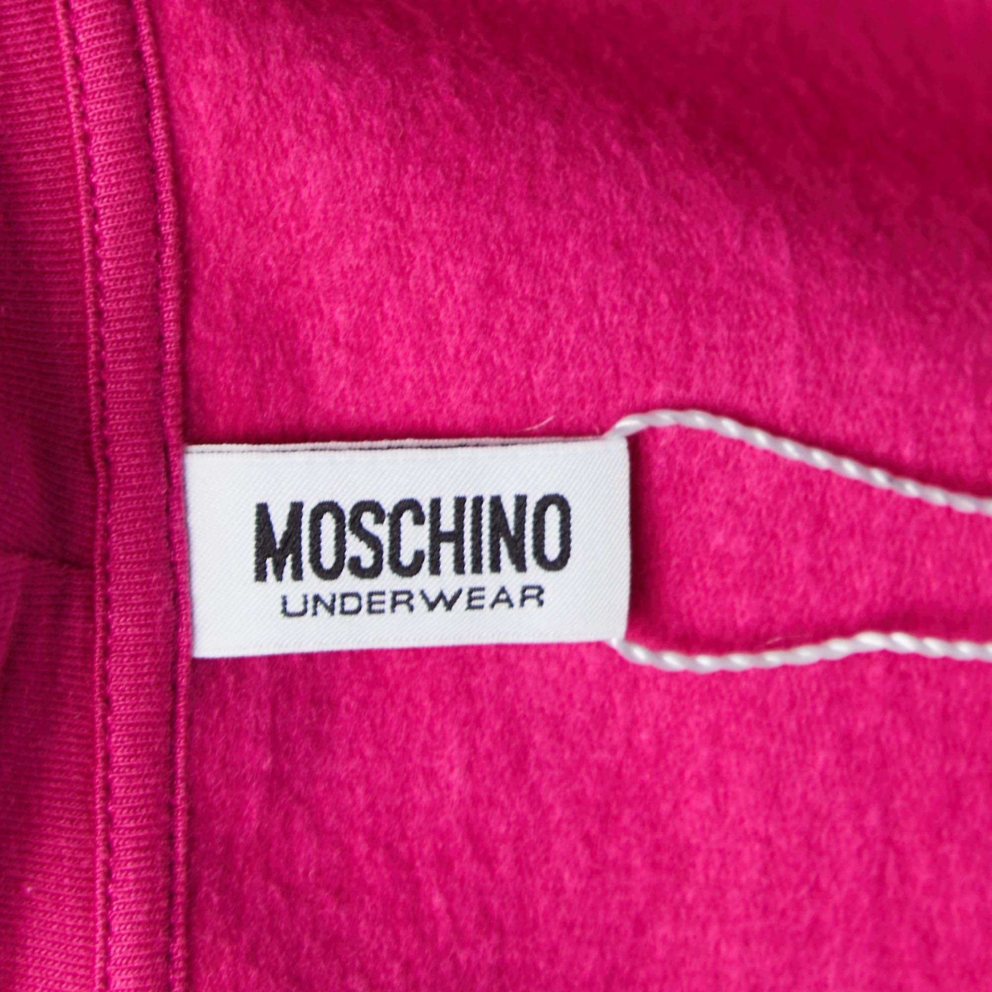 Women's Moschino Underwear Pink Cotton Logo Tape Zip Up Sweatshirt S