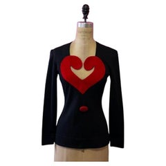 Moschino Velvet Heart Question Mark Wool Top