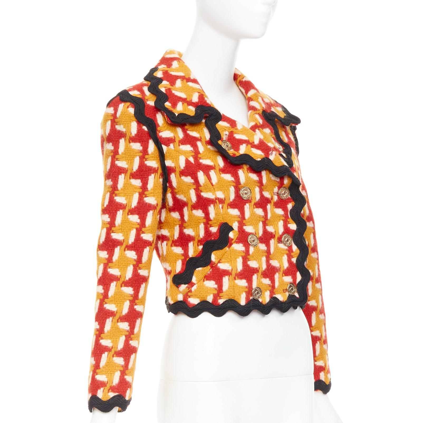 MOSCHINO Giacca vintage anni '90 in pied-de-poule arancione IT42 M In condizioni ottime in vendita a Hong Kong, NT