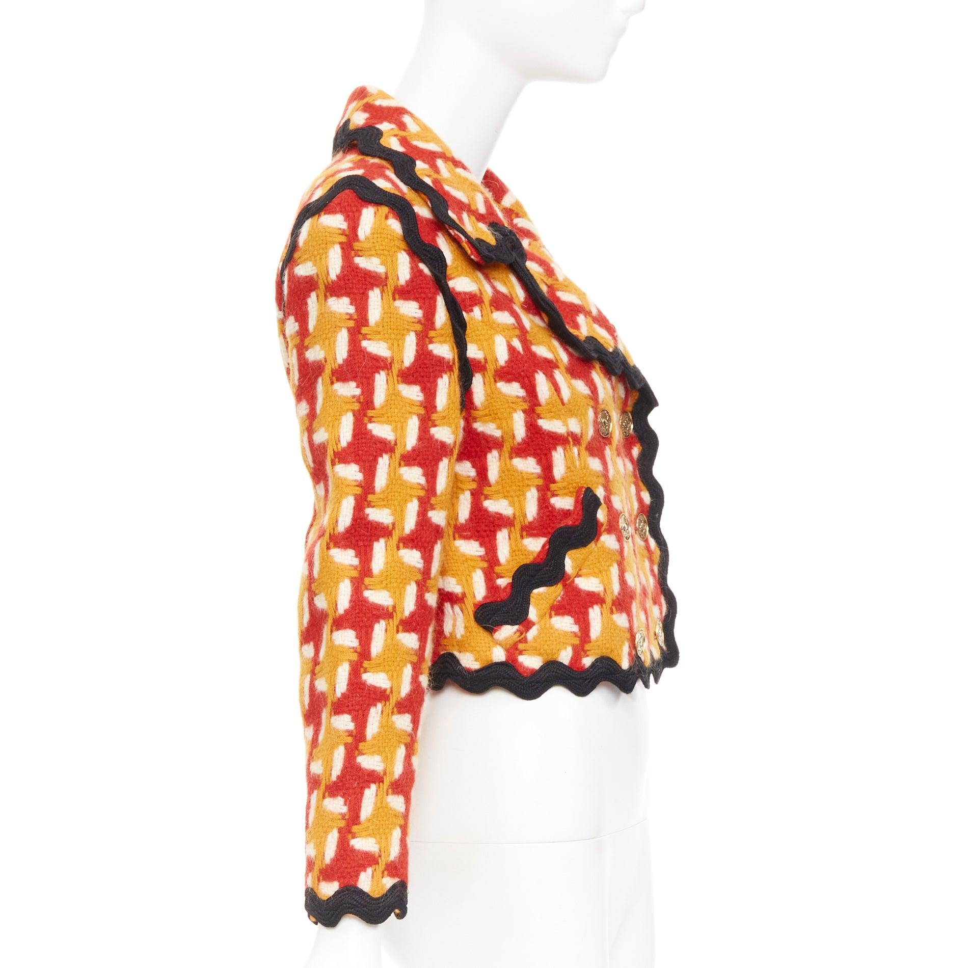 Donna MOSCHINO Giacca vintage anni '90 in pied-de-poule arancione IT42 M in vendita