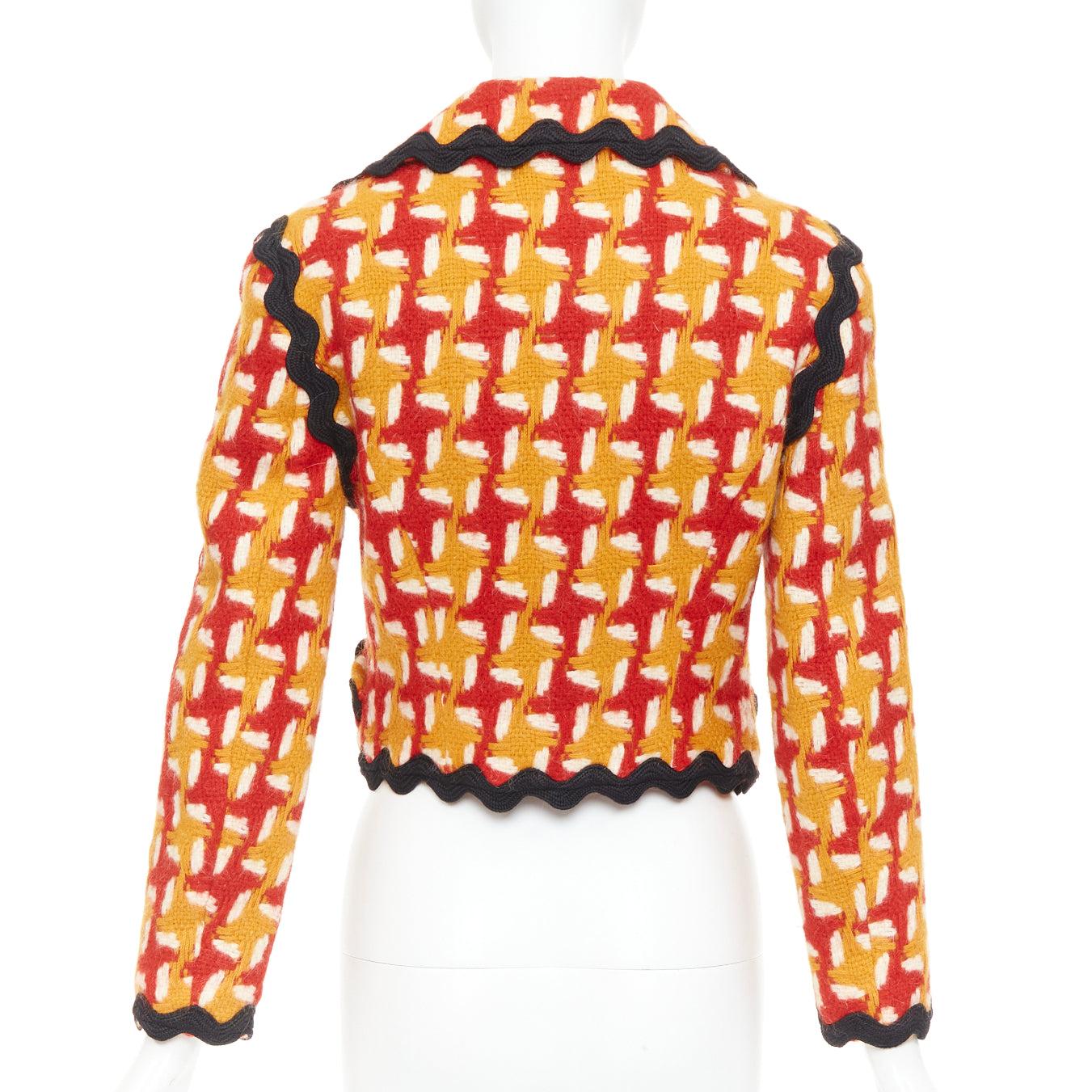 MOSCHINO Giacca vintage anni '90 in pied-de-poule arancione IT42 M in vendita 1