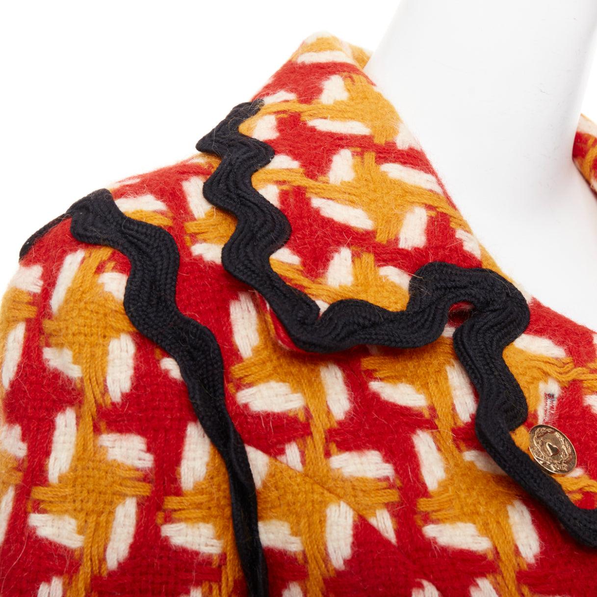 MOSCHINO Giacca vintage anni '90 in pied-de-poule arancione IT42 M in vendita 3