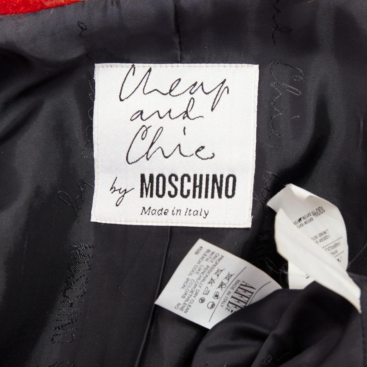 MOSCHINO Giacca vintage anni '90 in pied-de-poule arancione IT42 M in vendita 4