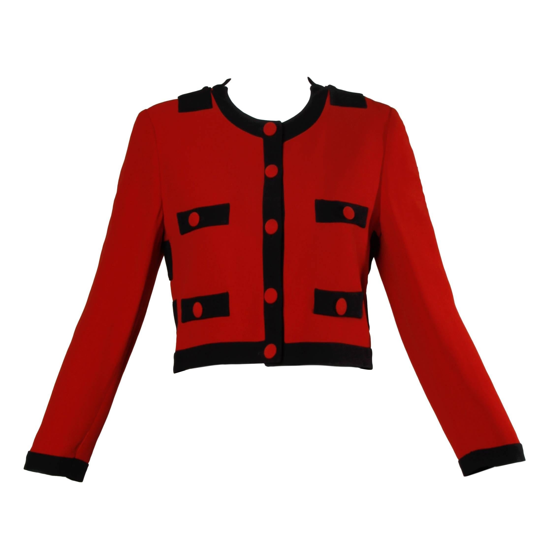 Chaqueta Moschino Vintage 1990s Rojo + Negro Color Block