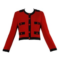 Giacca Moschino vintage anni '90 a blocchi di colore rosso e nero