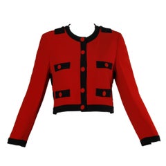 Moschino Vintage 1990s Red + Black Color Block Jacket