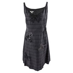 Moschino Vintage 90s Cute Black Bow Appliqué Sleeveless Party Dress, 1990s