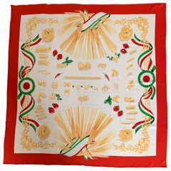 Moschino Vintage 90s Italian Pasta Noodle Scarf