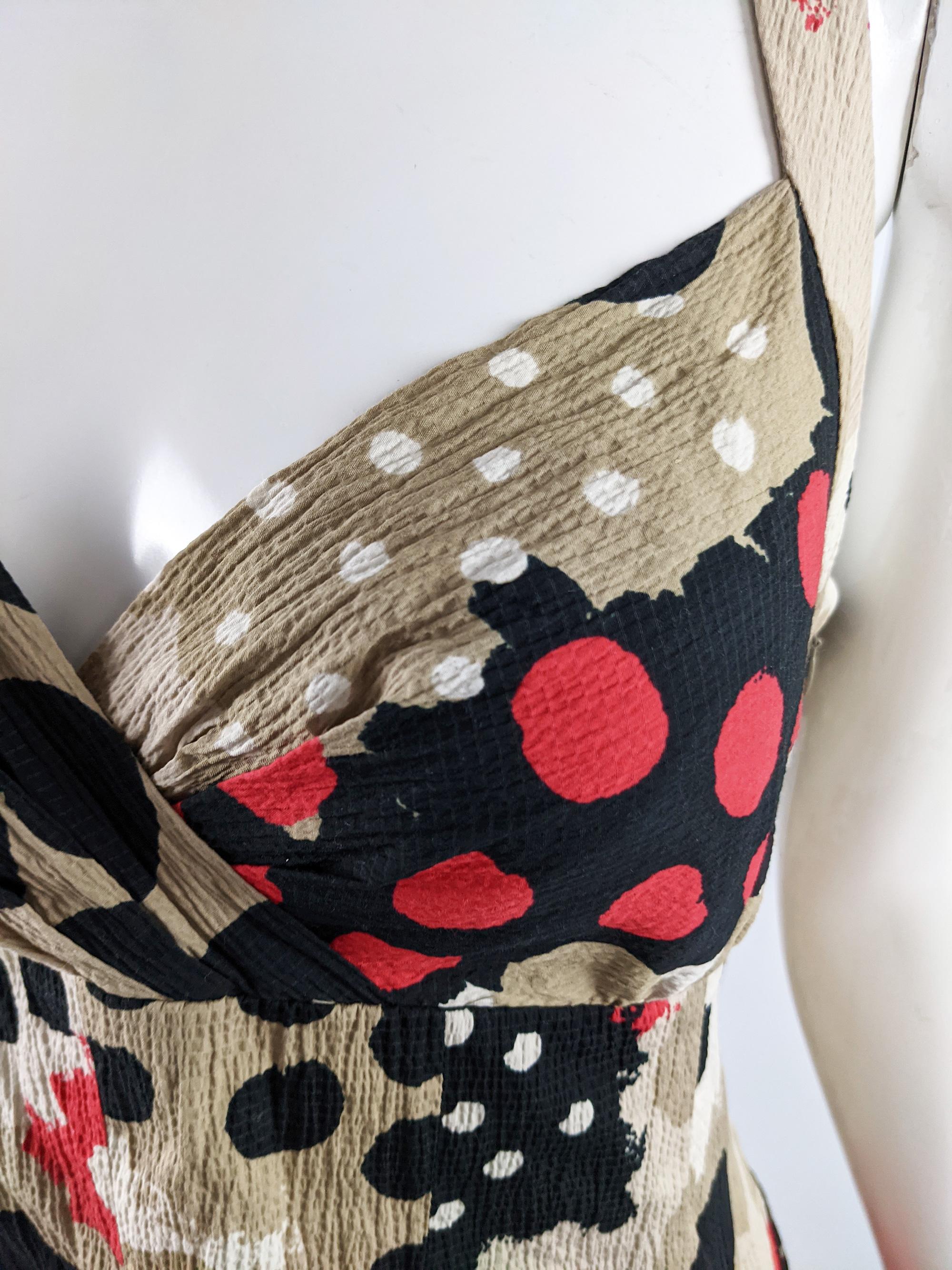 Moschino Vintage Abstract Polka Dot Pattern Halter Neck Party Dress, 2000s In Good Condition For Sale In Doncaster, South Yorkshire