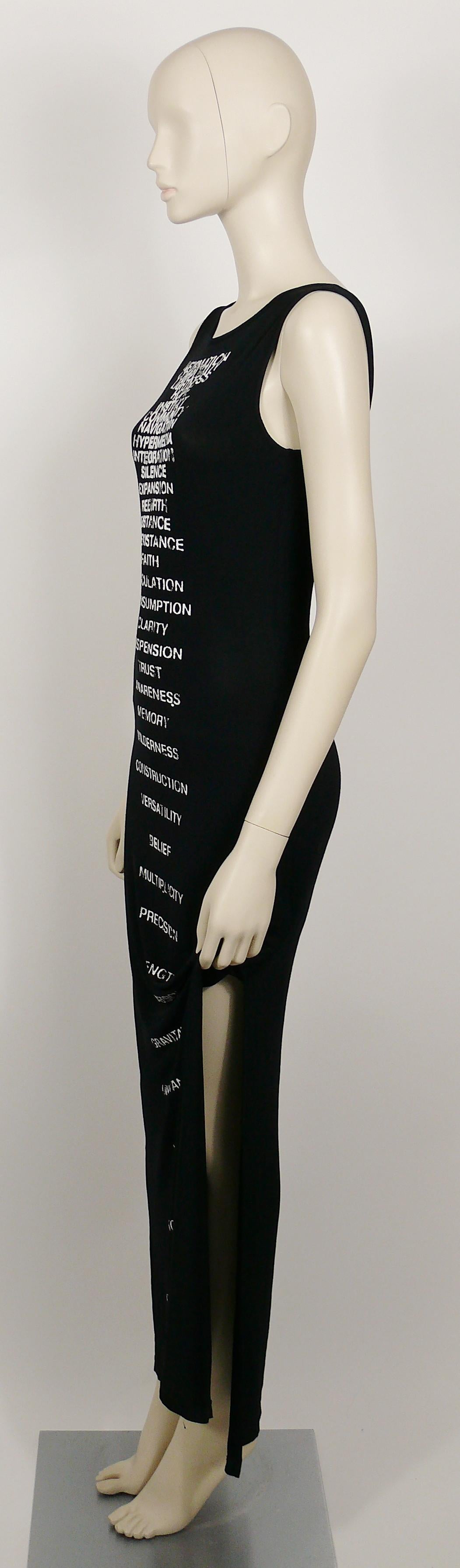 Women's Moschino Vintage All Over Text Black Maxi Tank Dress