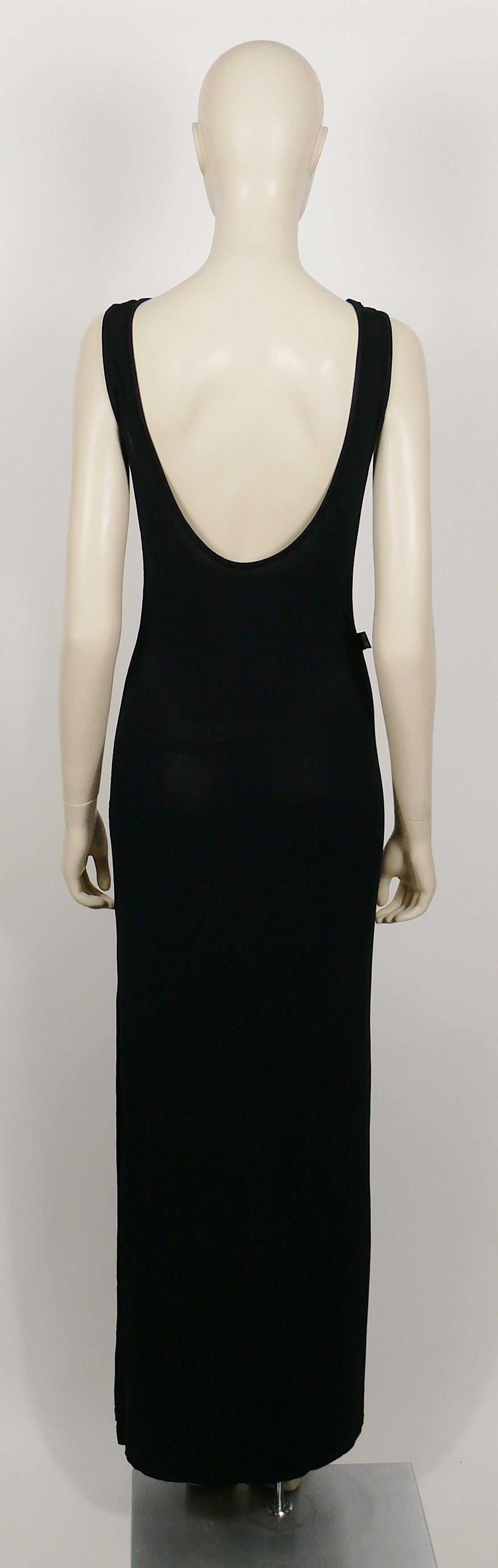 Moschino Vintage All Over Text Black Maxi Tank Dress 1