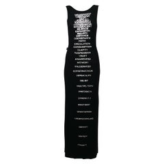 Moschino Vintage All Over Text Black Maxi Tank Dress